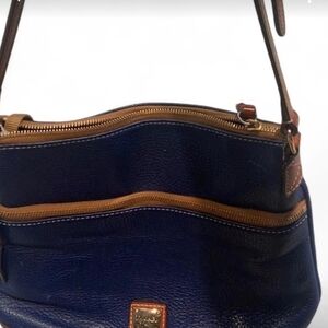 Dooney & Bourke Navy and Tan Shoulder Bag